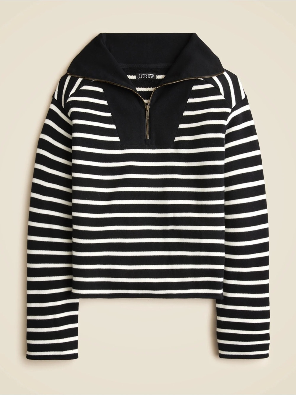 J.Crew Heritage terry quarter-zip sweatshirt in stripe